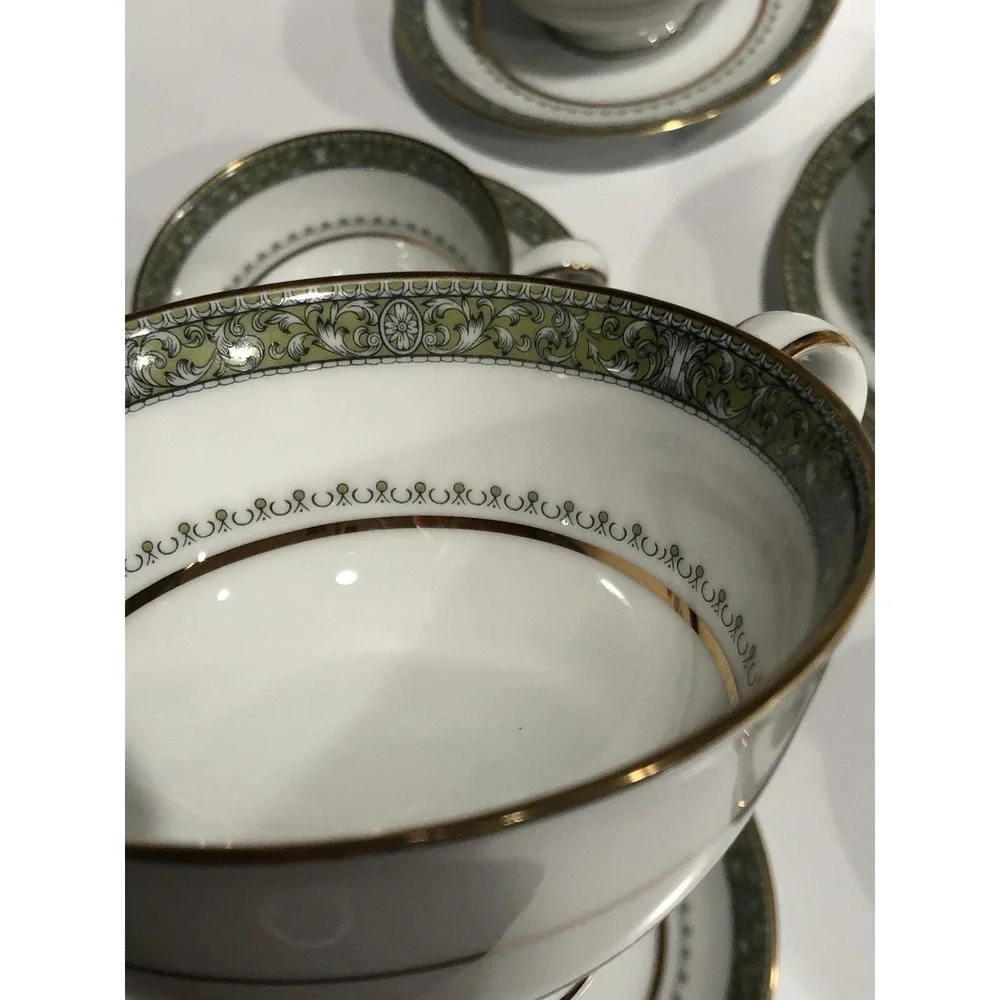 Noritake THURSTON 6871 Cup & Saucer‎ Set Lot of 5 Excellent Condition